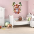 thumbnail image 2 of Cute Cartoon Tiger Swinging on a Swing Animal Wall Art Sticker Designs Vinyl Stickers For Home House Walls Rooms Windows Bedroom Decoration Size (12x12 inch), 2 of 3