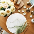 thumbnail image 2 of Marble Sage Green Round 15 Inch Placemats Set of 8, Gold White Modern Gradient Ocean Wavy HeatResistant Non Slip Place Mats for Dining Table, Wipeable Braided Kitchen Table Mats for Housewarming, 2 of 9