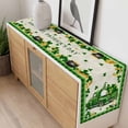thumbnail image 4 of St. Patrick's Day Table Runner - 90 Inch Long, Kitchen Dining Table Runner Dresser Scarves, Gnomes Truck Shamrocks Gold Coin Plaid Farmhouse Decor for Coffee Tables Wedding Party Banquet, 4 of 8