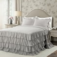 thumbnail image 1 of Lush Decor Light Gray Allison Ruffle Skirt Bedspread Shabby Chic Farmhouse Style Lightweight 3 Piece Set Queen, 1 of 4