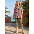 thumbnail image 2 of Catherines Women's Plus Size Suprema 3/4 Sleeve V-Neck Tee, 2 of 4