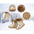 thumbnail image 3 of Botas de nieve KVBabby Girl impermeables para niños pequeños, talla 21, doradas, 3 of 6