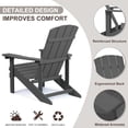 thumbnail image 2 of Royalcraft Adirondack Chairs Set of 4, Outdoor Weather Resistant Plastic Fire Pit Chairs, 350 LBS Patio Adirondack Chair for Easy Assembly, Grey, 2 of 8