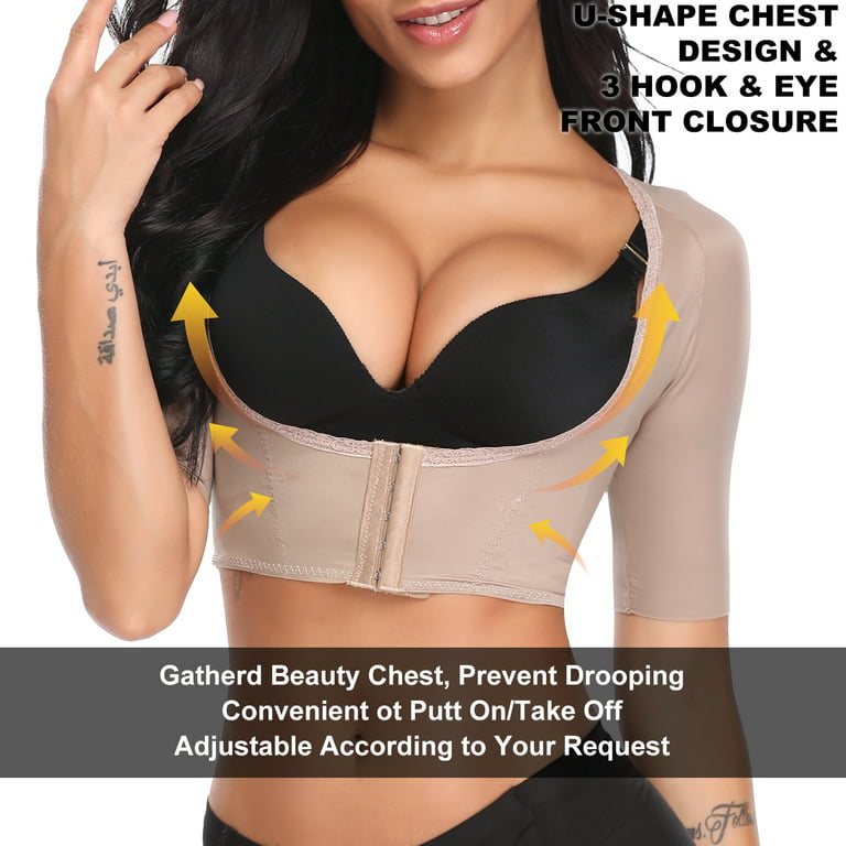 Women Arm Shaper Tops Upper Arm Shaper Breasted U Shape Breast Support  Compression Sleeves Shapewear for Women (M)
