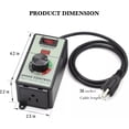 thumbnail image 3 of Variable Speed Controller for Router Fan & Electric Motor, Rheostat 120V Adjuster with Overload Protection, Precision Voltage Control, and LED Display, 3 of 7