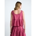thumbnail image 3 of Scoop Women’s and Women’s Plus Cropped Lace Cotton Tank Top, Sizes XS-4X, 3 of 6