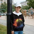 thumbnail image 3 of FKELYI Fire Softball Print Zip-Up Front Hoodie Kids Long Sleeve Sweatshirt Jacket for Boys Girls Cosy Fall Winter Clothes with Pockets 7-14 Years, XL, 3 of 6