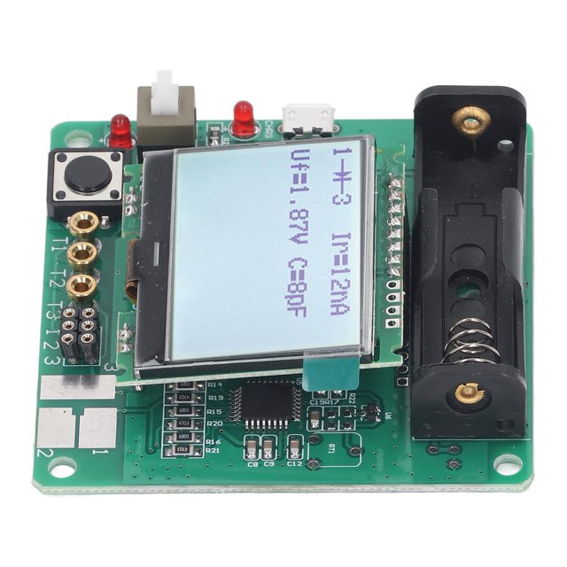 Uadme Probador De Transistores, Pantalla LCD, Medidor De Capacitancia De Inductancia ESR, Apagado Automático para Bricolaje, Pantalla Clara, Medición Inteligente