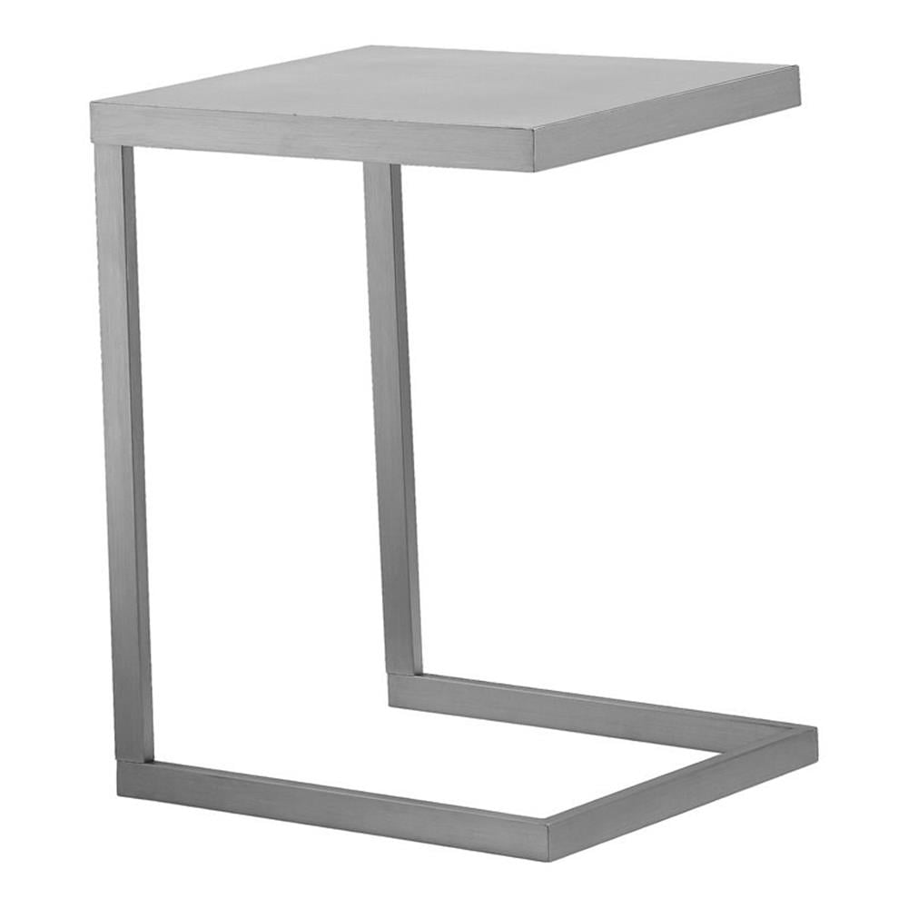 OSP Home Furnishings Flower Side Table with White Top and Nickel