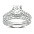 thumbnail image 3 of Arista 3 1/2 Carat T.W. Cubic Zirconia Women's 4 Prong Wedding Band in Sterling Silver, 3 of 4