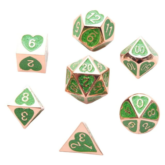 Juego de dados poliédricos en forma de corazón de 7 piezas para RPG Party Board Game Toy perfke Juego de dados poliédricos