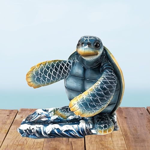 Handcrafted Sea Turtle Cell Phone Stand for Desk - Nautical Coastal Decor, Sturdy Resin Phone Stand, Beachy Marine Style - Symbol of Wisdom, Protection & Longevity, Universal Phone Compatibility
