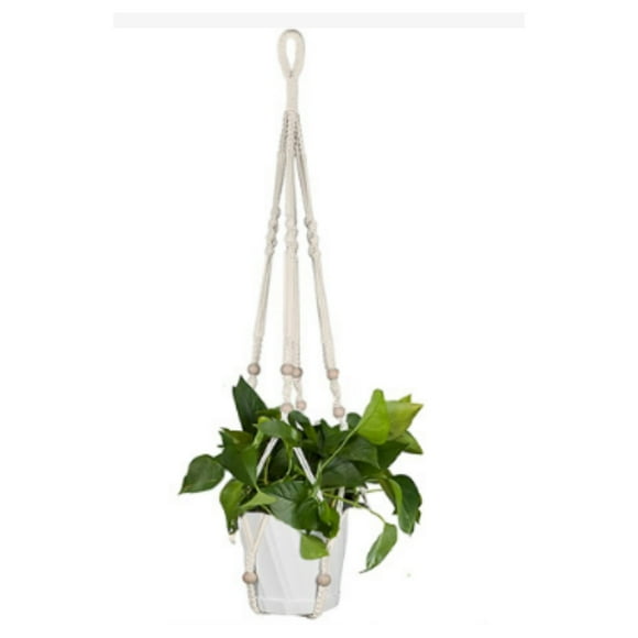 Hanging Planters Baskets, 1PCS Indoor Outdoor Plant Hanger with Hanging Hooks, Cotton Handmade Wall Hanging Basket for Home Decor, Plant Holder, Flower Pot (35inch)