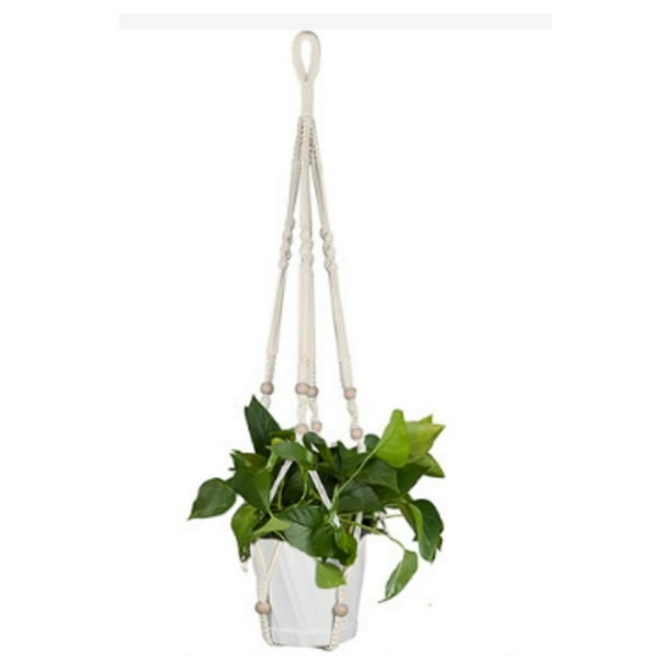 Cestas colgantes para macetas, 1 pieza de colgador de plantas para interior y exterior con ganchos para colgar, cesta colgante de pared de algodón hecha a mano para decoración del hogar, soporte para