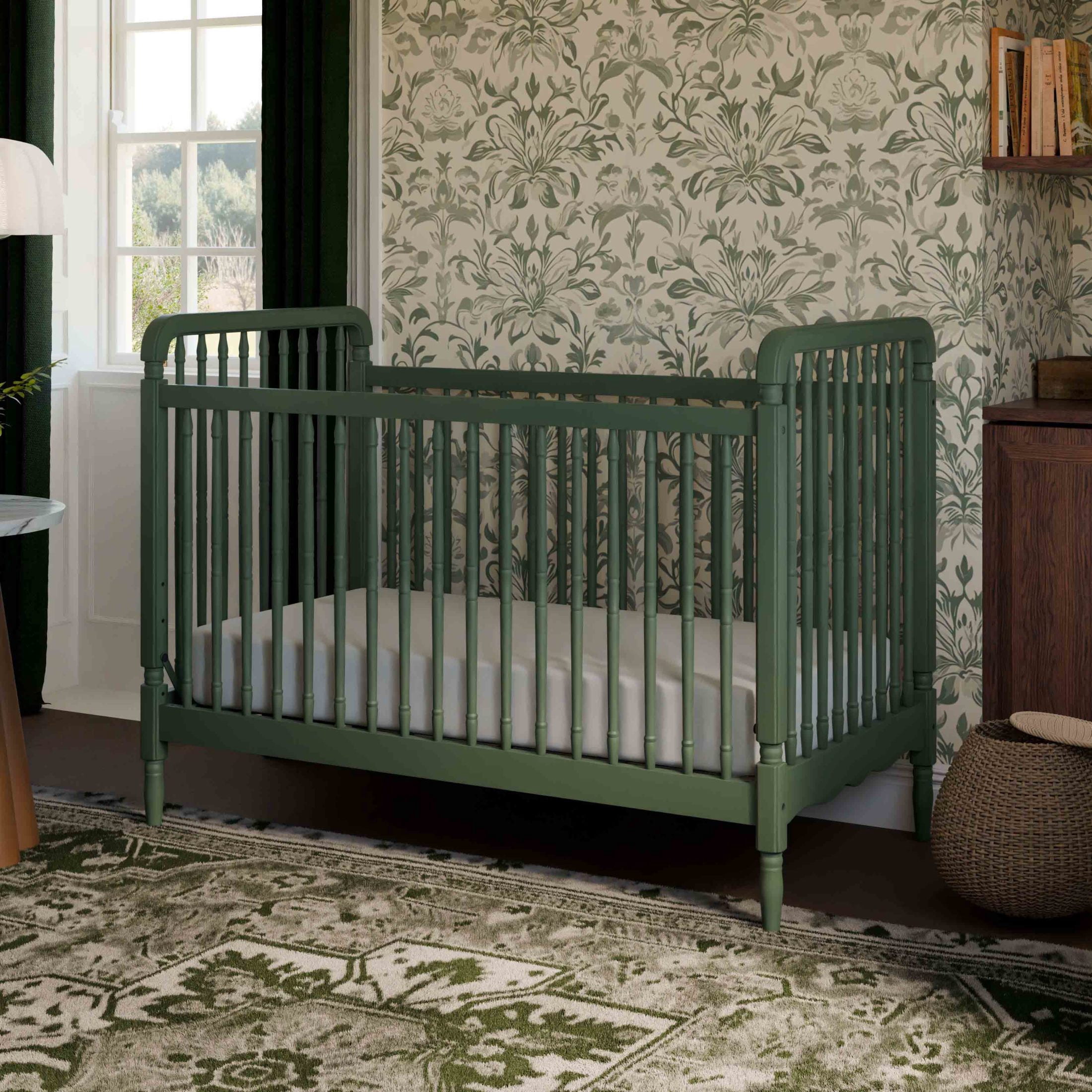 Namesake Liberty 3-in-1 Convertible Spindle Crib with Toddler Bed Conversion Kit