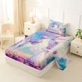 thumbnail image 2 of Erosebridal Cartoon Animal Unicorn Kids Twin Sheet Sets,Dreamy Princess Style Oi Painting Bedding For Girls 3 Pieces, 2 of 6