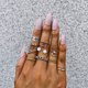 thumbnail image 3 of Juego de 10 anillos apilables para nudillos de oro para mujer, bohemios, chapados en oro/plata, ajuste cómodo, anillos de dedo con articulación ondulada VSCO vintage, regalo, 3 of 5
