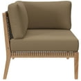 thumbnail image 6 of Modway Clearwater Outdoor Patio Teak Wood Corner Chair in Gray Light Brown, 6 of 8