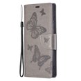 thumbnail image 6 of Feishell Samsung S23 Ultra Case Butterfly Embossed Pattern Premium Leather Wallet Cover Flip Stand Card Slots Holder Magnetic with Wrist Strap Case for Samsung Galaxy S23 Ultra, Gray, 6 of 8