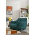 thumbnail image 3 of Bean Bag Soft Cotton Linen Fabric Bag Chair Filled with Memory Sponge, Fluffy and Lazy Sofa Filled with Memory Sponge Bag Sofa with Armrests for Living Room, Green, 3 of 9