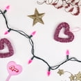thumbnail image 4 of Northlight 70-Count Pink LED Faceted C6 Christmas Lights - 23 ft Green Wire, 4 of 6