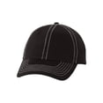 thumbnail image 2 of Valucap - Adult Bio-Washed Classic Dad Hat - VC300A - Black/ Stone Stitch, 2 of 3