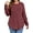 Brown Red, variant on Womens Plus Size Tops Crewneck Long Sleeve Shirts Loose Tunic Tops Curved Hem Fall Pullover