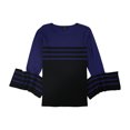 thumbnail image 1 of Alfani Chandail Rayé pour Femmes, Bleu, Grand, 1 of 1