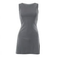 thumbnail image 3 of Women'S Summer A-Line Sleeveless Boat Neck Mini Dress Club Party Little Short Dresses Grey S, 3 of 8