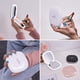 thumbnail image 4 of Espejo de maquillaje de viaje con aumento LED compacto - 4 pulgadas Aumento 1X / 10X Bolsillo de mano pequeño Regulable Doble cara USB Recargable Pantalla táctil Cosmético de mesa portátil (Blanco), 4 of 8