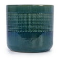 thumbnail image 5 of Set of 3 Grid Ceramic Flowerpot, Modern Planter for Patio, Garden, Windowsill - Blue Green, 5 of 9