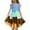 Light Blue, variant on Girls Tiered Skater Dress Twirl A-Line Summer 𝖲undress with Ruffle Sleeves Breathable Playdate Outfit 6-15 Years