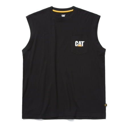 Caterpillar Trademark Sleeveless Pocket Tee, Black, Small