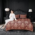 thumbnail image 5 of meiyoeat Western Vintage Damask 7-Piece King Bedding,Retro Print King Bed in a Bag For Men Women,Black Reversible, 5 of 7