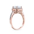 thumbnail image 2 of Bling Jewelry Womens Stunning 3-6CT Radiant Cut Engagement Ring Set, Sterling Silver, CZ Halo Design, 2 of 6