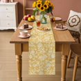 thumbnail image 4 of Table Runners 90 Inches Long Dress Scarves, Botanical Rose Farmhouse Coffee/Dining/Kitchen Table Decor Table Runner for Living Room, Vintage Turmeric Yellow Floral Leaf Farmhouse 13x90 Inch, 4 of 9