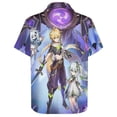 thumbnail image 6 of Genshin Impact Casual Short Sleeve Shirt Lapel Collar Shirt Summer Beach Shirt L, 6 of 8