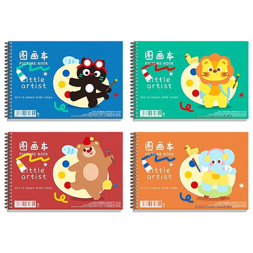 4Pcs Drawing Pad Blank Art Paper 50 Pages Each Not Penetration Coloring Book