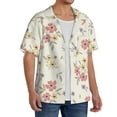thumbnail image 4 of Xecao offers the Floral for Men's Casual Short-sleeved Shirt, a button-up collared shirt with a pocket, perfect for beach vacations and yacht travel in the Medium size., 4 of 7