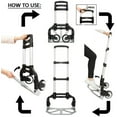 thumbnail image 4 of FCH Folding Hand Truck Aluminum Portable Folding Hand Cart 165lbs Capacity Hand Cart and Dolly Ideal for Home, Auto, Office,Travel Use,Black, 4 of 13