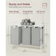 thumbnail image 5 of VASAGLE Laundry Hamper, Laundry Basket, Laundry Sorter with 3 Pull-Out and Removable Bags, Shelf, Metal Frame, 3 x 10 Gallons (38 L), Dove Gray, 5 of 7