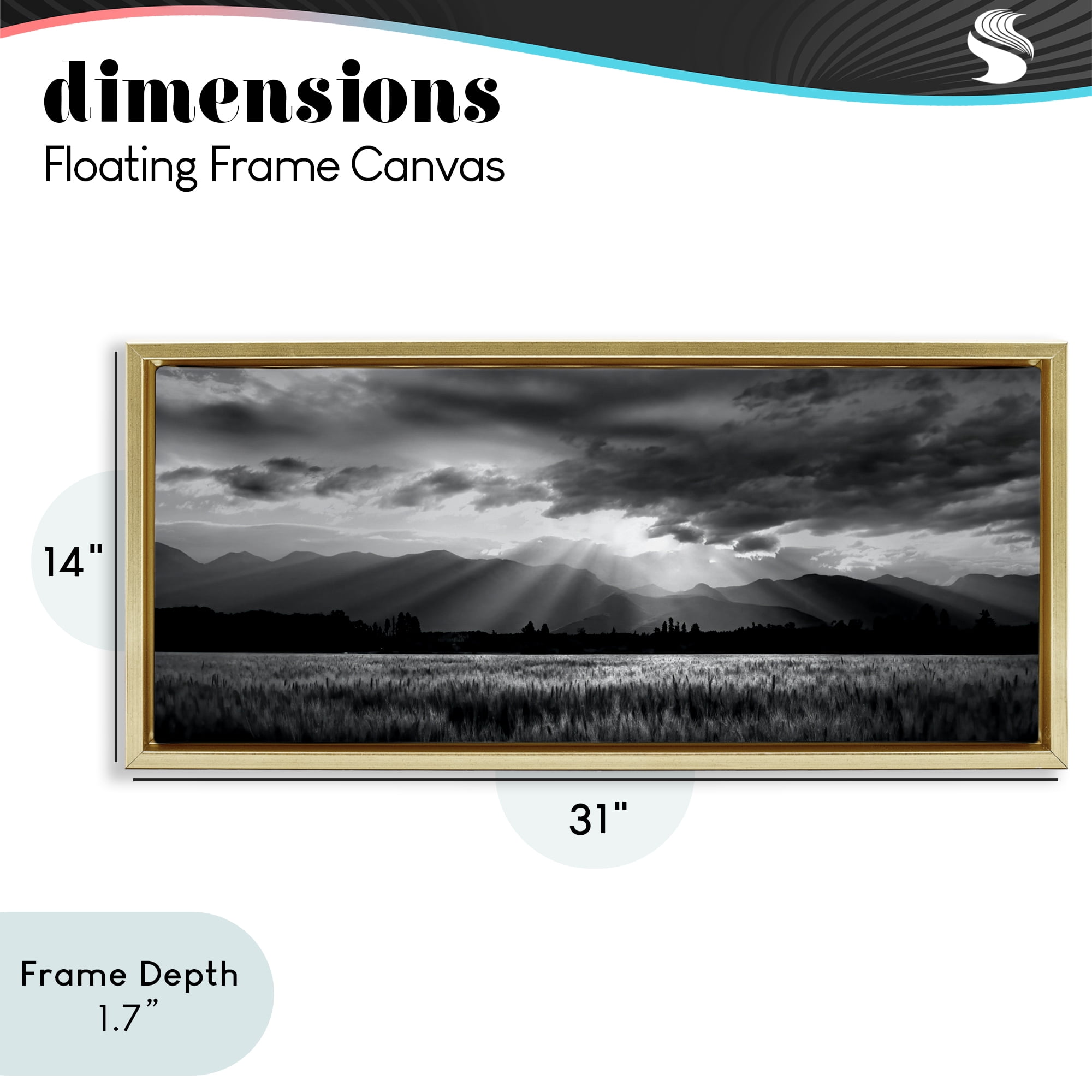 Stupell Industries Mountain Morning Sunbeams Gold Framed Floater Canvas Wall Art, design by Steve Toole