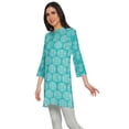 thumbnail image 2 of Moomaya Short Poly Crepe Tunic Dresses Women Printed Kurti Mini Summer Wear, 2 of 5