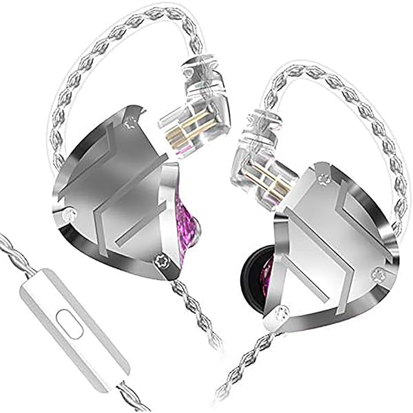 wonima11 CCA C10 PRO in-Ear Earphones, 4BA+1DD in Ear Monitor Hybrid HiFi Stereo Noise Isolating IEM Wired Earphones/Earbuds/Headphones with Detachable Cable CPin (with Mic, Purple)