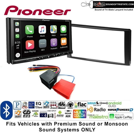Pioneer AVH-2440NEX Double Din Radio Install Kit with Apple CarPlay, Android Auto and Bluetooth Fits 2006-2012 Hyundai Santa Fe + Sound of Tri-State Lanyard