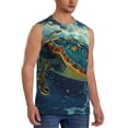 thumbnail image 2 of Balery Surfing Turtle Camisetas sin mangas para hombre, absorbe la humedad y protege contra el mal olor.-Large, 2 of 7