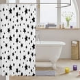 thumbnail image 3 of Manfei Cute Stars Shower Curtain 72Wx78L,Kawaii Sprinkle Print Bath Curtain,White Black, 3 of 5