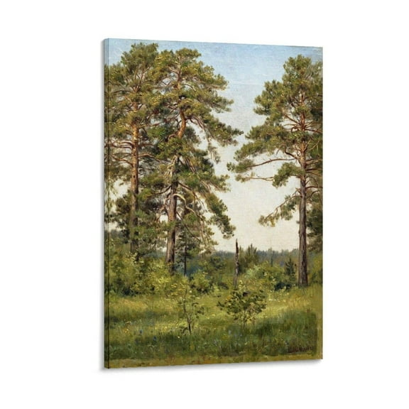 Ivan Shishkin Poster Edge of The Pine Forest Picture Print Canvas Poster Wall Paint Art Posters Decor Modern Home Artworks Gift 16x24inch(40x60cm)