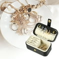 thumbnail image 2 of Unique Bargains 1pc Mini Elegant Square Jewelry Box for Travel Black, 2 of 6