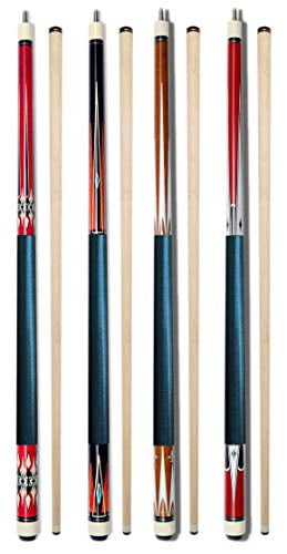 Pool Cue Sticks Set Of 4 Billiard House Bar Table Accessories For Begginers 